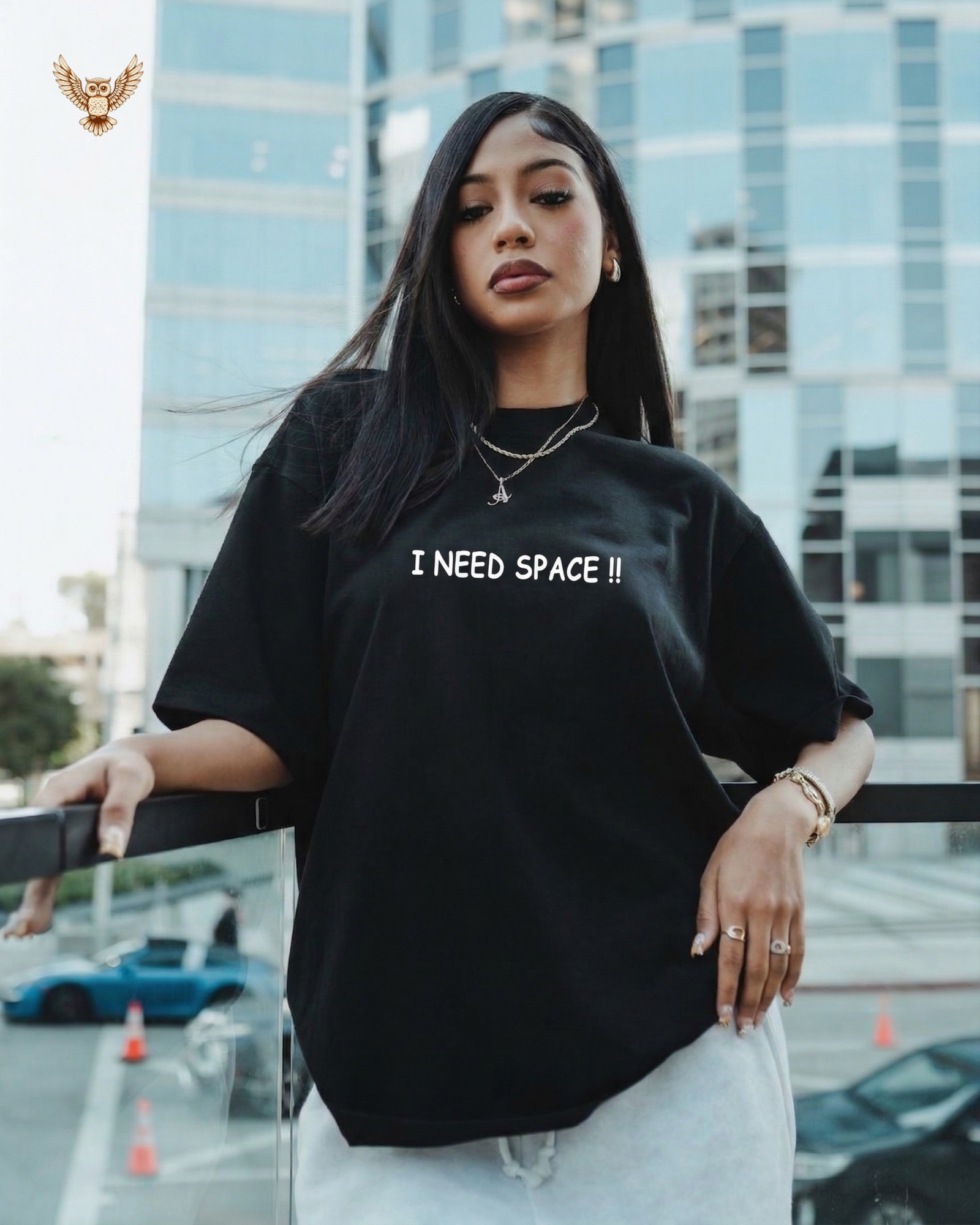 Black T-Shirt - I Need Space