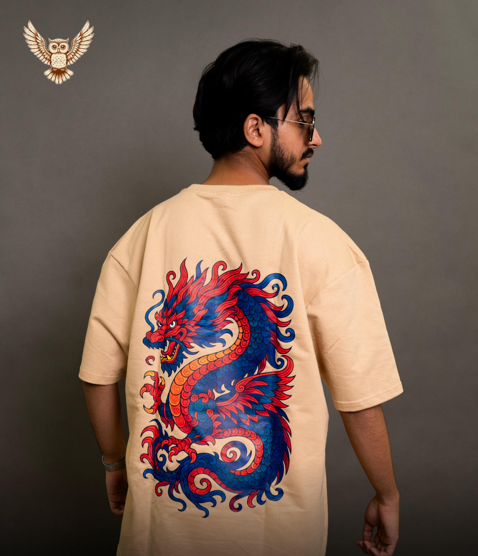 Beige T-Shirt - Dragon