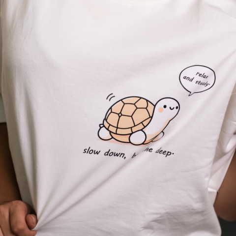 White T-Shirt - White Turtle