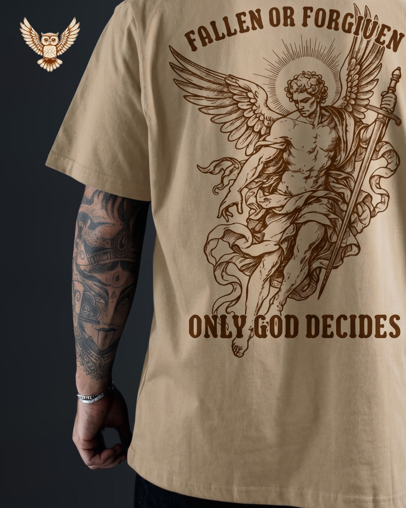 Beige T-Shirt - Greek God
